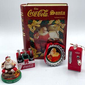 LOT OF 5 Vintage Coca-Cola Christmas Ornaments Collectibles 1989-1997